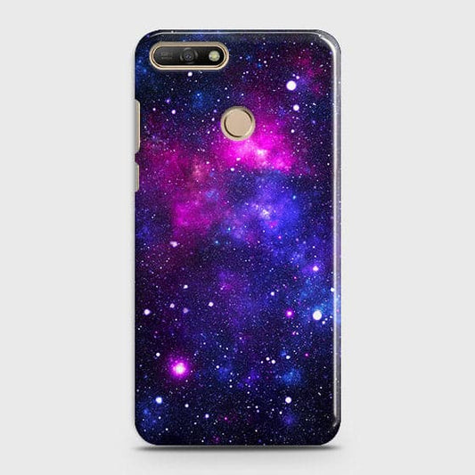 Huawei Y7 2018 - Dark Galaxy Stars Modern Printed Hard Case