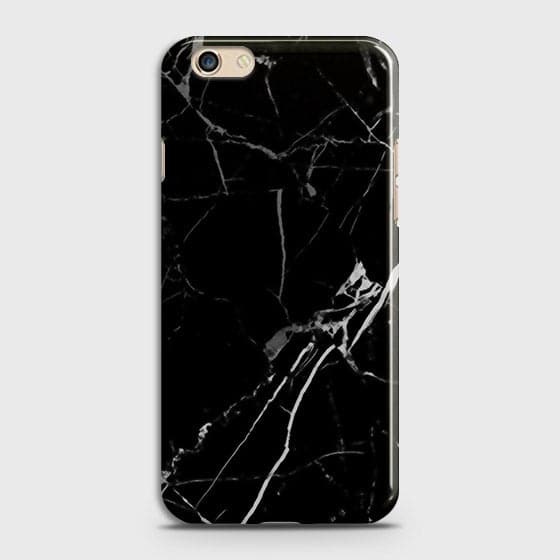 Oppo F3 Plus - Black Modern Classic Marble Printed Hard Case