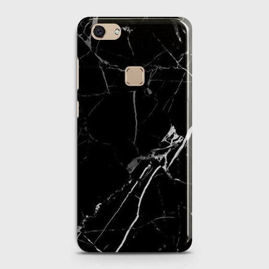 Vivo V7 - Black Modern Classic Marble Printed Hard Case