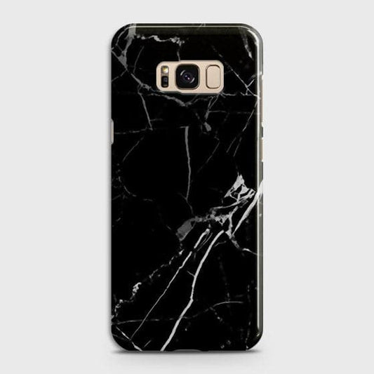 Samsung Galaxy S8 - Black Modern Classic Marble Printed Hard Case b48