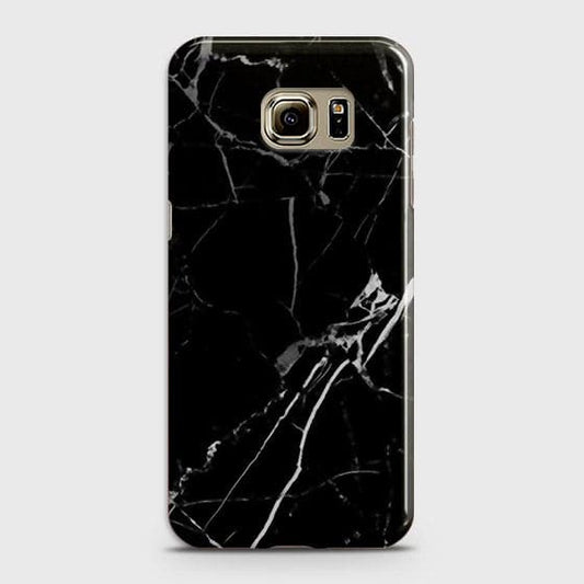 Samsung Galaxy S6 Edge - Black Modern Classic Marble Printed Hard Case