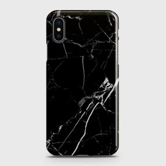 iPhone XS Max - Black Modern Classic Marble Printed Hard Case