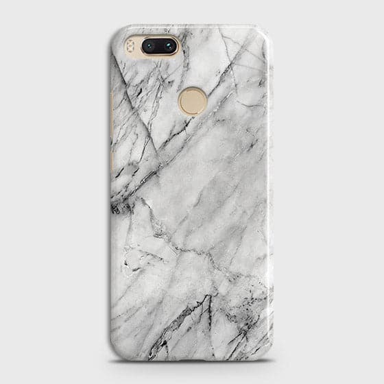 Xiaomi Mi A1 Cover - Matte Finish - Trendy White Floor Marble Printed Hard Case with Life Time Colors Guarantee - D2