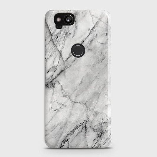 Google Pixel 2 Cover - Matte Finish - Trendy White Floor Marble Printed Hard Case with Life Time Colors Guarantee - D2