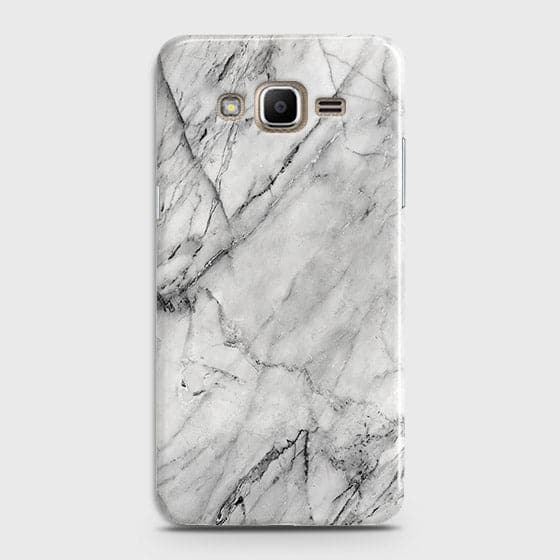 Samsung Galaxy J320 / J3 2016 Cover - Matte Finish - Trendy White Floor Marble Printed Hard Case with Life Time Colors Guarantee - D2