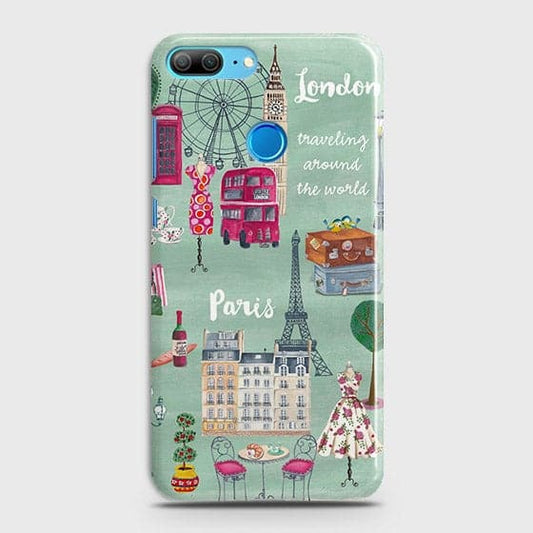 Huawei Honor 9 Lite Cover - Matte Finish - London, Paris, New York Modern Printed Hard Case Life Time Colors Guarantee b63