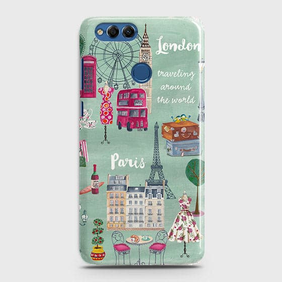 Huawei Honor 7X Cover - Matte Finish - London, Paris, New York Modern Printed Hard Case Life Time Colors Guarantee (Fast Delivery)