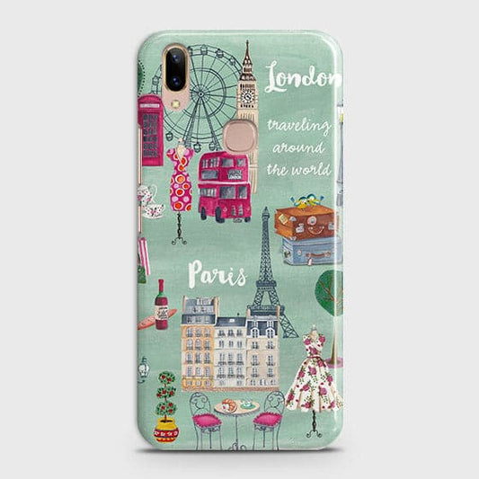 Vivo V7 Plus Cover - Matte Finish - London, Paris, New York Modern Printed Hard Case With Life Time Colors Guarantee