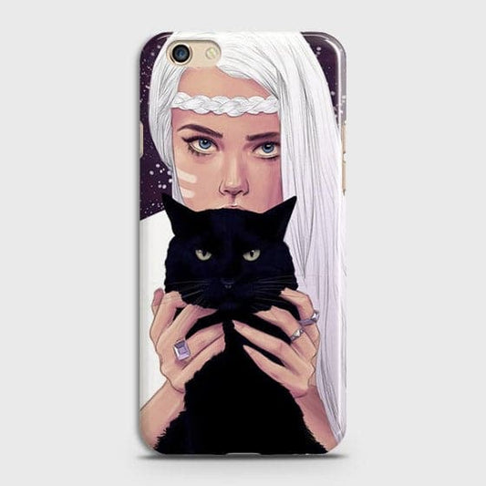 Oppo F3 - Trendy Wild Black Cat Printed Hard Case With Life Time Colors Guarantee