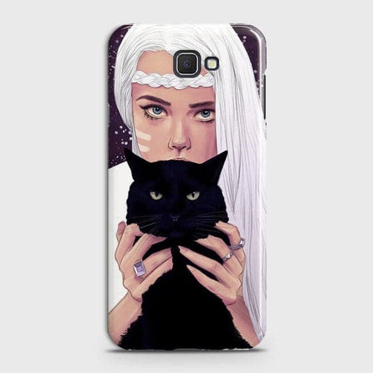 Samsung Galaxy J7 Prime - Trendy Wild Black Cat Printed Hard Case With Life Time Colors Guarantee(1B30)