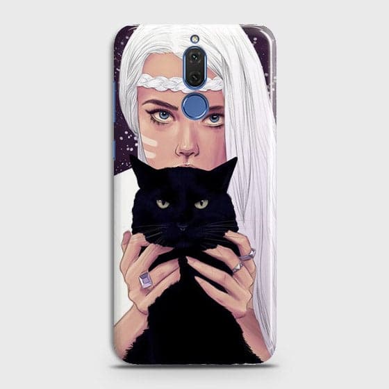 Huawei Mate 10 Lite - Trendy Wild Black Cat Printed Hard Case With Life Time Colors Guarantee