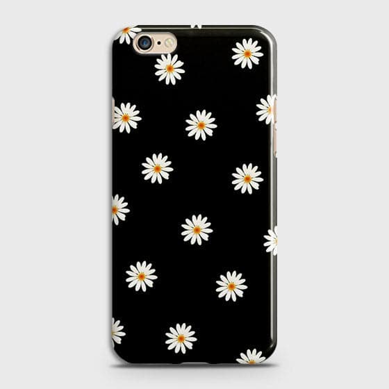 Oppo A57 Cover - Matte Finish - White Bloom Flowers with Black Background Printed Hard Case With Life Time Colors Guarantee
