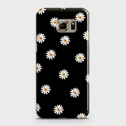 Samsung Galaxy S6 Edge Plus Cover - White Bloom Flowers with Black Background Printed Hard Case With Life Time Colors Guarantee -B40(1)