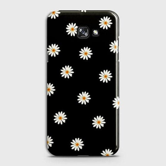 Samsung Galaxy J4 Plus Cover - Matte Finish - White Bloom Flowers with Black Background Printed Hard Case With Life Time Colors Guarantee