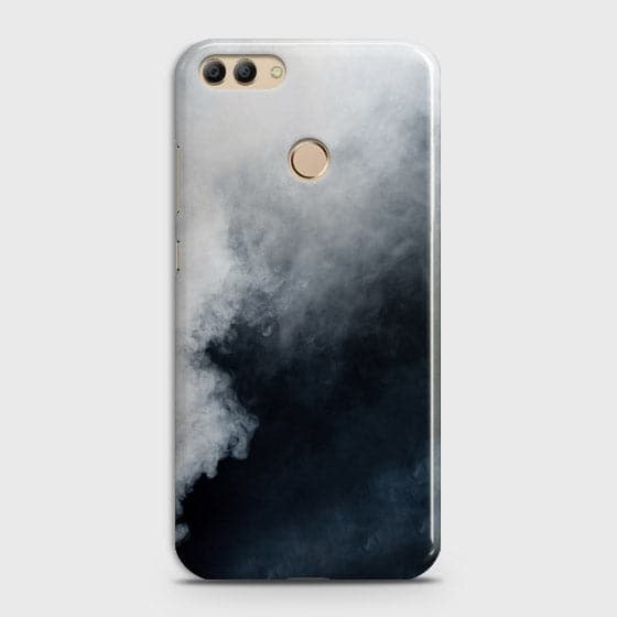 Huawei Y9 2018 Cover - Matte Finish - Trendy Misty White and Black Marble Printed Hard Case with Life Time Colors Guarantee(1)