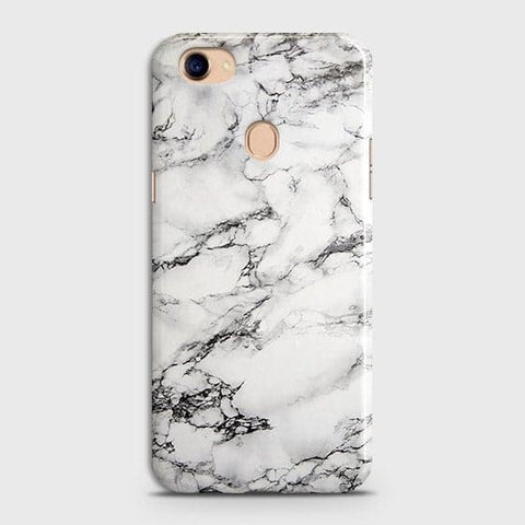 Oppo F7 Cover - Matte Finish - Trendy Mysterious White Marble Printed Hard Case with Life Time Colors Guarantee