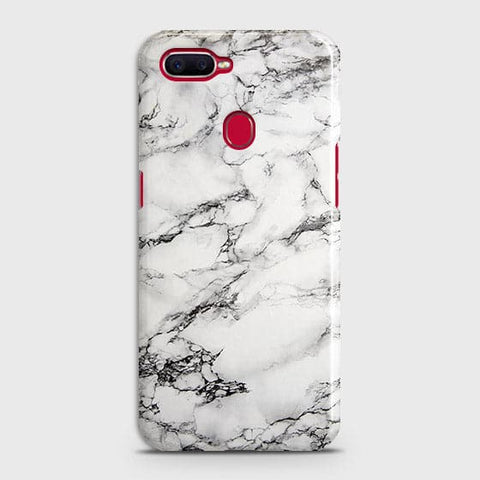 Oppo F9 Pro Cover - Matte Finish - Trendy Mysterious White Marble Printed Hard Case with Life Time Colors Guarantee