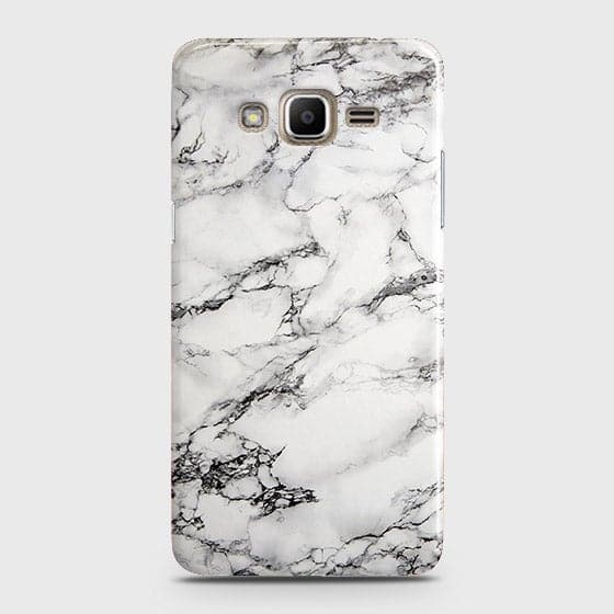 Samsung Galaxy Grand Prime / Grand Prime Plus / J2 Prime Cover - Matte Finish - Trendy Mysterious White Marble Printed Hard Case with Life Time Colors Guarantee