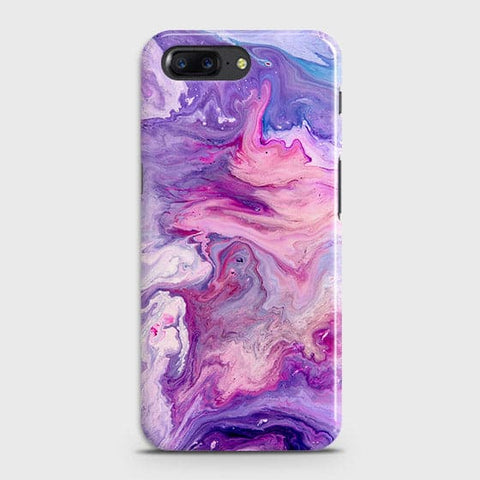 OnePlus 5 Cover - Chic Blue Liquid Marble Printed Hard Case with Life Time Colour Guarantee