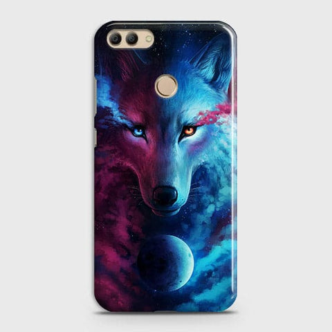 Huawei Y9 2018 Cover - Infinity Wolf  Trendy Printed Hard Case With Life Time Guarantee