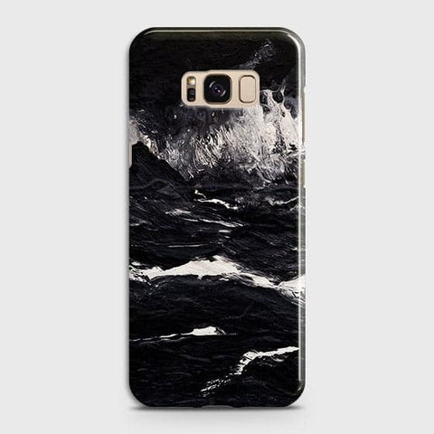 Samsung Galaxy S8 Cover - Matte Finish - Black Ocean Marble Trendy Printed Hard Case With Life Time Colour Guarantee