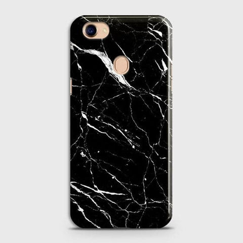 Oppo F7 Cover -  Matte Finish - Trendy Black Marble Printed Hard Case With Life Time Guarantee