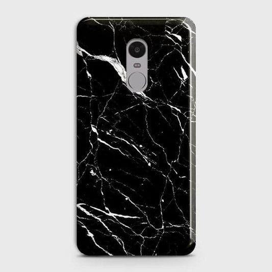 Xiaomi Redmi 4X Cover - Matte Finish - Trendy Black Marble Printed Hard Case With Life Time Guarantee