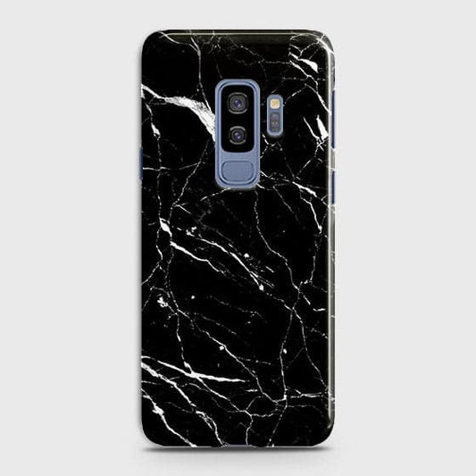 Samsung Galaxy S9 Plus Cover - Matte Finish - Trendy Black Marble Printed Hard Case With Life Time Colour Guarantee