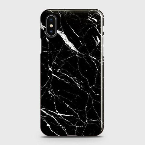 iPhone XS Cover - Matte Finish - Trendy Black Marble Printed Hard Case With Life Time Colour Guarantee