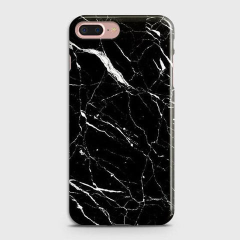 iPhone 7 Plus & iPhone 8 Plus Cover - Matte Finish - Trendy Black Marble Printed Hard Case With Life Time Colour Guarantee  b46