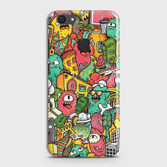 Vivo V7 Plus Cover - Matte Finish - Candy Colors Trendy Sticker Collage Printed Hard Case With Life Time Guarantee