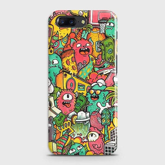 OnePlus 5 Cover - Matte Finish - Candy Colors Trendy Sticker Collage Printed Hard Case With Life Time Guarantee