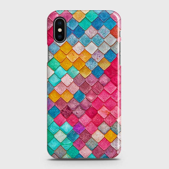 iPhone XS Cover - Chic Colorful Mermaid Printed Hard Case with Life Time Colors Guarantee