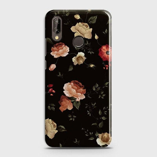 Huawei Nova 3 Cover - Matte Finish - Dark Rose Vintage Flowers Printed Hard Case with Life Time Colors Guarantee b-68