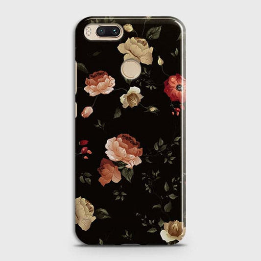 Xiaomi Mi A1 Cover - Matte Finish - Dark Rose Vintage Flowers Printed Hard Case with Life Time Colors Guarantee