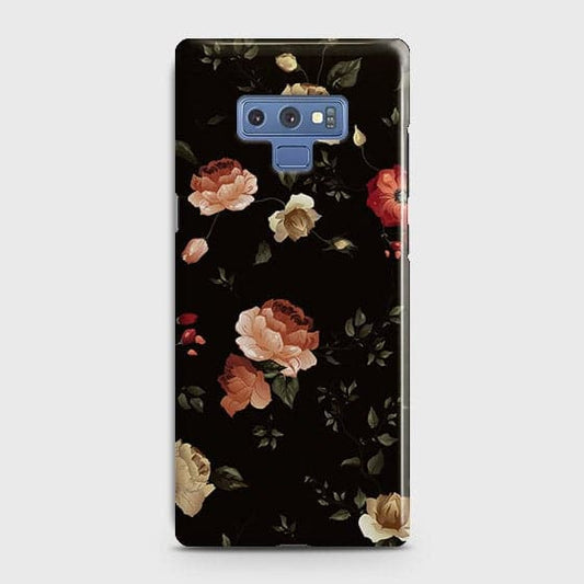 Samsung Galaxy Note 9 Cover - Matte Finish - Dark Rose Vintage Flowers Printed Hard Case with Life Time Colors Guarantee