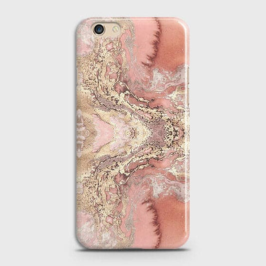 Oppo F3 Cover - Trendy Chic Rose Gold Marble Printed Hard Case with Life Time Colors Guarantee