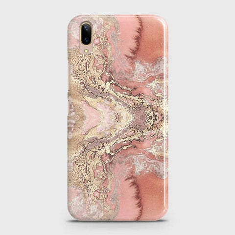 Vivo V11 Pro Cover - Trendy Chic Rose Gold Marble Printed Hard Case with Life Time Colors Guarantee