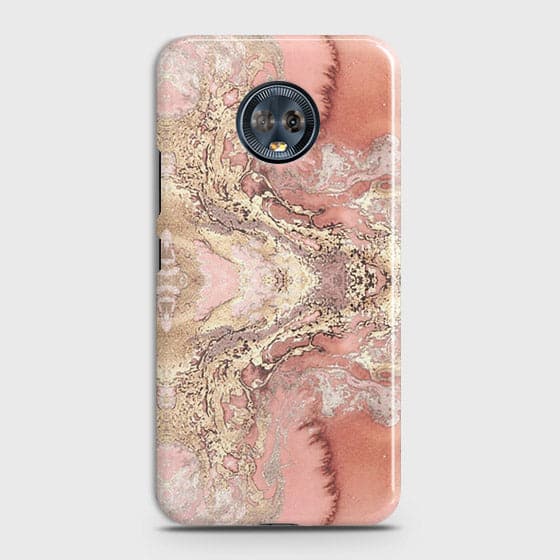 Motorola Moto G6 Plus Cover - Trendy Chic Rose Gold Marble Printed Hard Case with Life Time Colors Guarantee