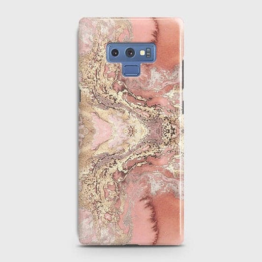 Samsung Galaxy Note 9 Cover - Trendy Chic Rose Gold Marble Printed Hard Case with Life Time Colors Guarantee