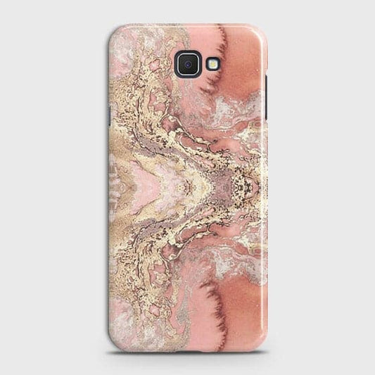 Samsung Galaxy J7 Prime Cover - Trendy Chic Rose Gold Marble Printed Hard Case with Life Time Colors Guarantee b54