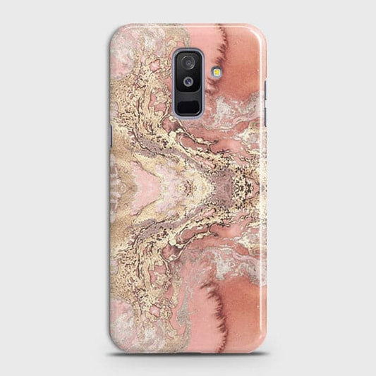 Samsung A6 Plus 2018 Cover - Trendy Chic Rose Gold Marble Printed Hard Case with Life Time Colors Guarante B78