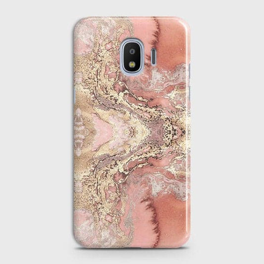 Samsung Galaxy J4 Cover - Trendy Chic Rose Gold Marble Printed Hard Case with Life Time Colors Guarantee