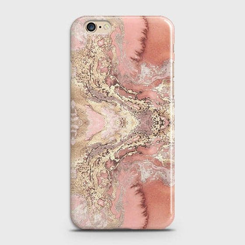 iPhone 6 Plus & iPhone 6S Plus Cover - Trendy Chic Rose Gold Marble Printed Hard Case with Life Time Colors Guarantee