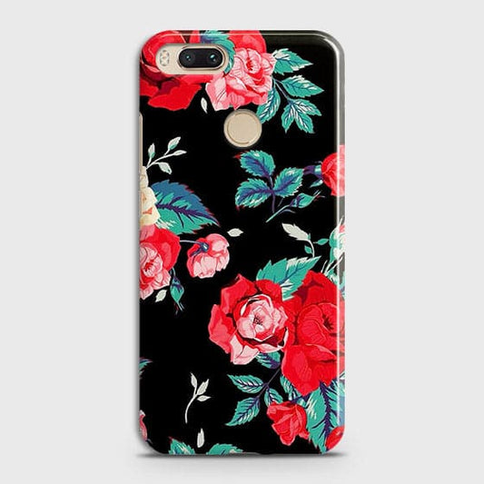 Xiaomi Mi A1 Cover - Luxury Vintage Red Flowers Printed Hard Case with Life Time Colors Guarantee (Fast Delivery)