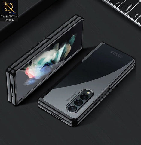 Samsung Galaxy Z Fold 4 5G Cover - Black - GKK Streight Edge Phantom Plating Hard Shell Case