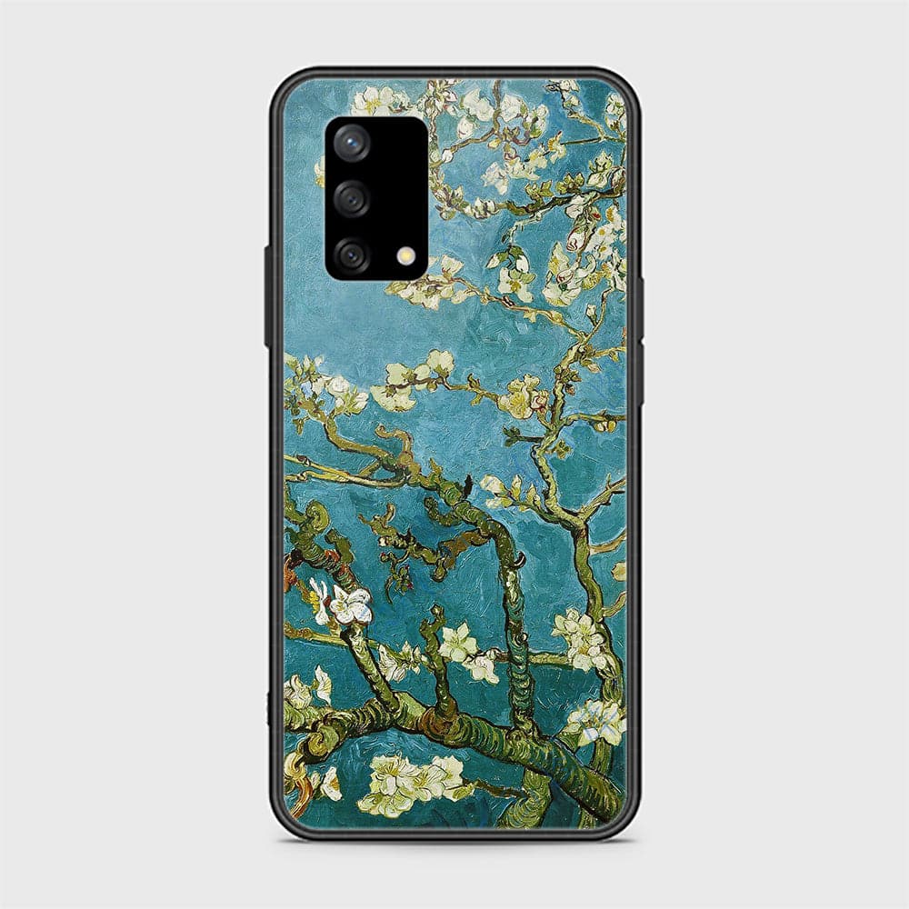 Oppo F19 Cover - Floral Series 2 - HQ Ultra Shine Premium Infinity Glass Soft Silicon Borders Case