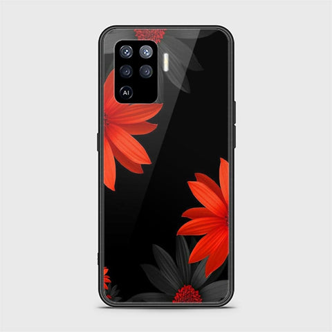 Oppo F19 Pro Cover - Floral Series 2 - HQ Ultra Shine Premium Infinity Glass Soft Silicon Borders Case