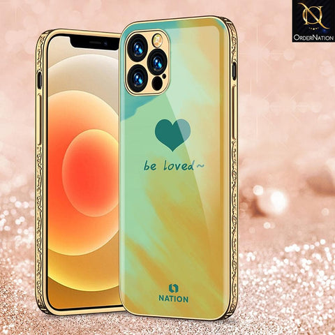 iPhone 12 Pro Max Cover - Onation Heart Series - HQ Ultra Shine Premium Infinity Glass Soft Silicon Borders Case