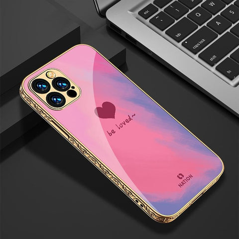 iPhone 13 Pro Cover - Onation Heart Series - HQ Ultra Shine Premium Infinity Glass Soft Silicon Borders Case